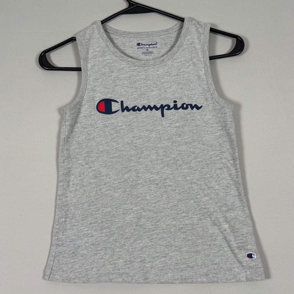 Champion Tank Top Kids Size M Gray New No Tags Sleeveless Racerback Logo